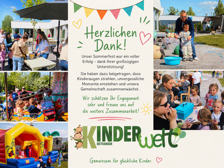 Dankeskarte mit Bildern vom Fest
